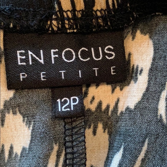 En Focus Dress Size 12 Petite Blk/Tan Hi-Low - Picture 7 of 7